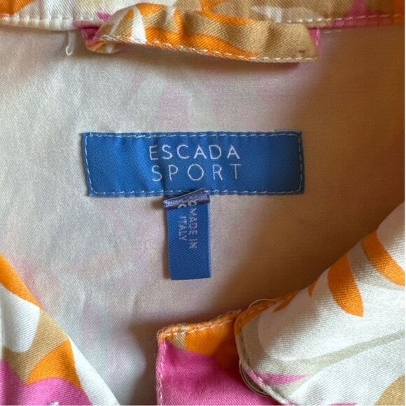 Escada Sport Floral Jean-style Jacket EUC Wm Sz 38 Made in Italy lightweight - Picture 4 of 7